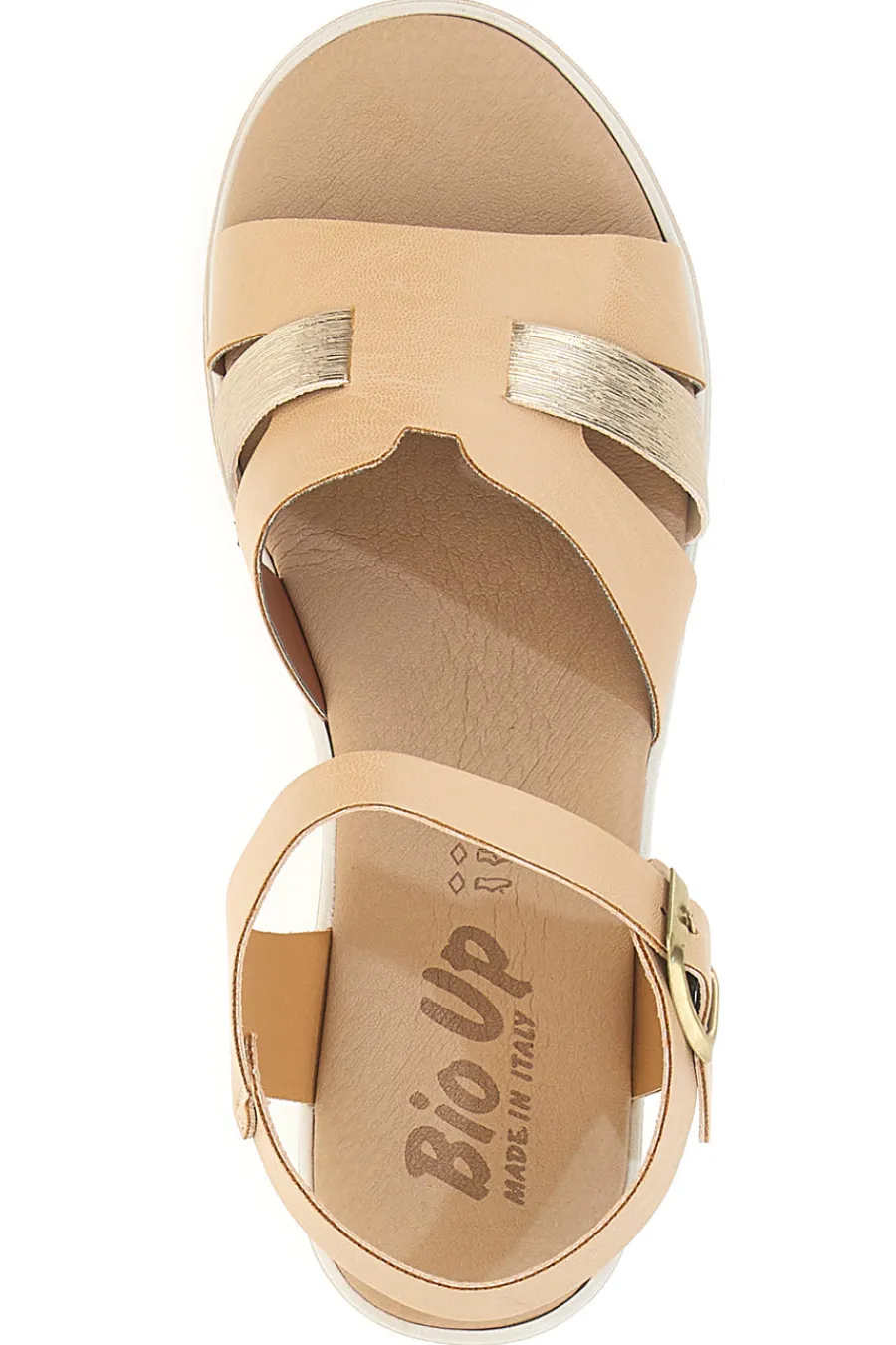 Sandali beige con cinturino e zeppa leggera 405-BIO UP Best