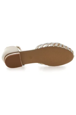 Sandali beige con cinturino e dettagli gioiello E354-ENERGY Best