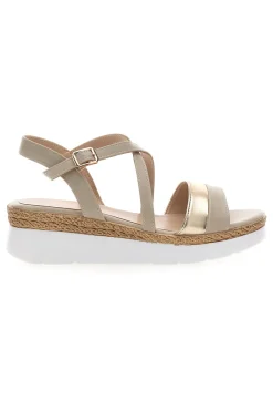 Sandali Beige Con Cinturino e Platform 51301-MARIELLA BURANI Online