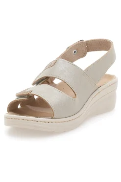 Sandali Beige con Cinturino e Sottopiede in Pelle 183-PRIMA RIGA Hot