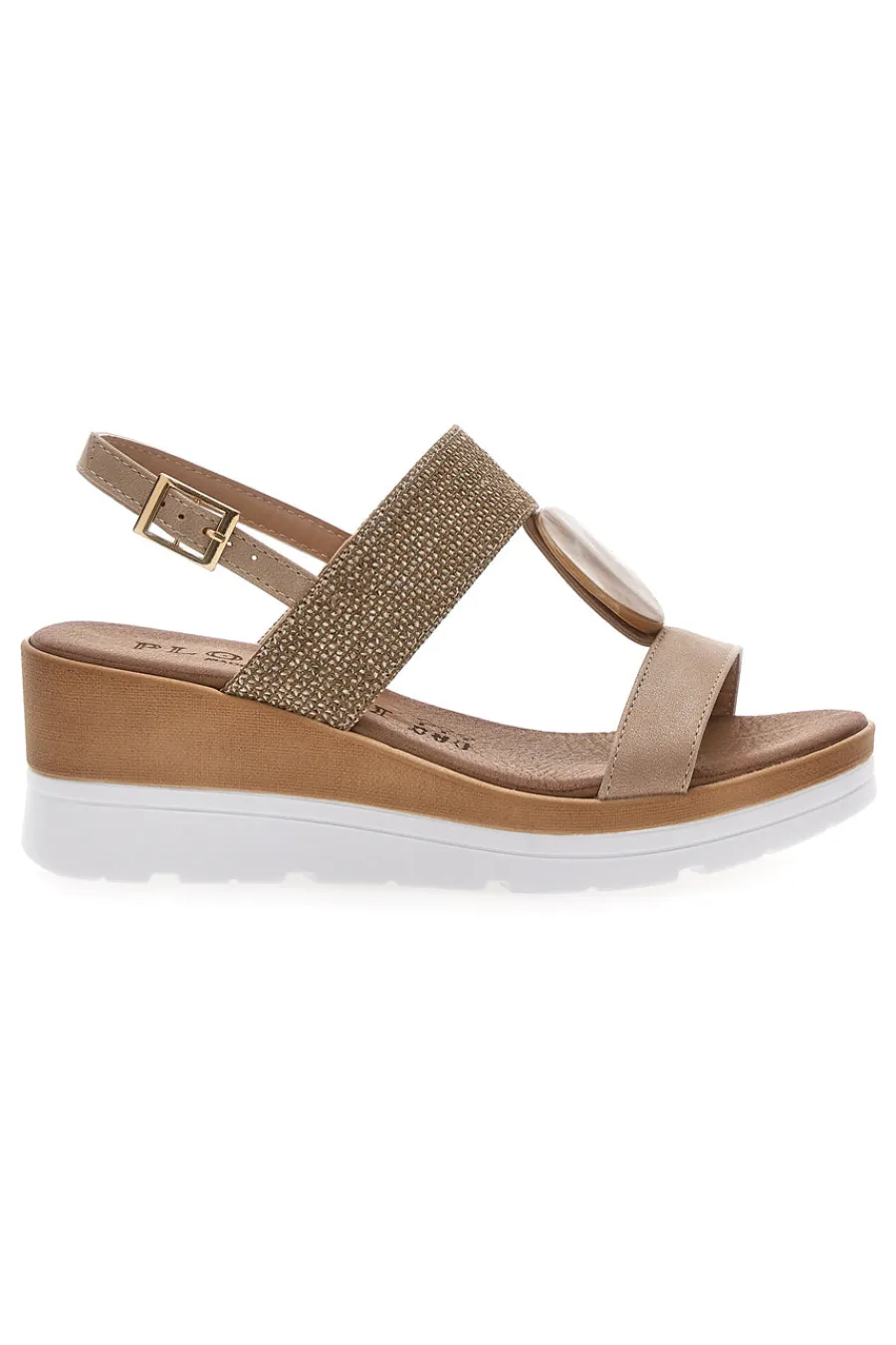 SANDALI BEIGE CON CINTURINO 6 11075116-PLOCADI