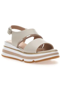 Sandali Beige Con Fasce Elastiche e Platform K11010-MARIELLA BURANI Online