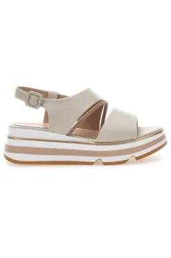 Sandali Beige Con Fasce Elastiche e Platform K11010-MARIELLA BURANI Online