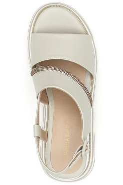 Sandali Beige Con Fasce Elastiche e Platform K11010-MARIELLA BURANI Online