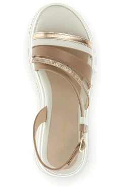 Sandali beige con fasce incrociate e zeppa Burani 52192C1579-MARIELLA BURANI Sale