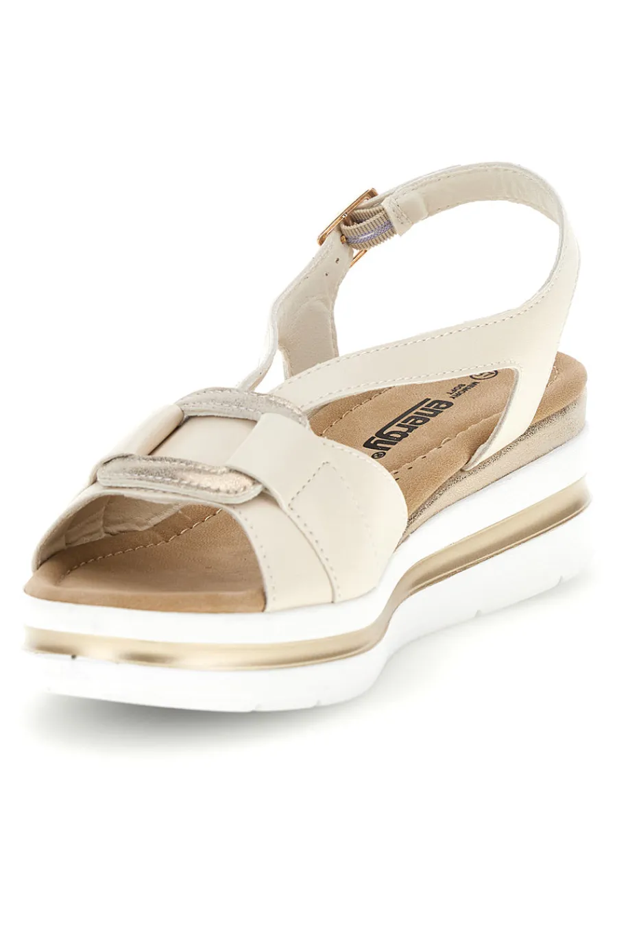 Sandali beige con fasce incrociate e memory soft E490-ENERGY Hot