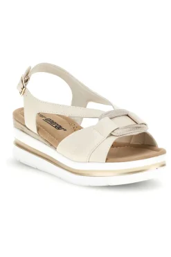 Sandali beige con fasce incrociate e memory soft E490-ENERGY Hot