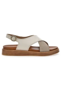 Sandali beige con fasce incrociate bicolore 28053NAL-PITTARELLO FOCUS Hot