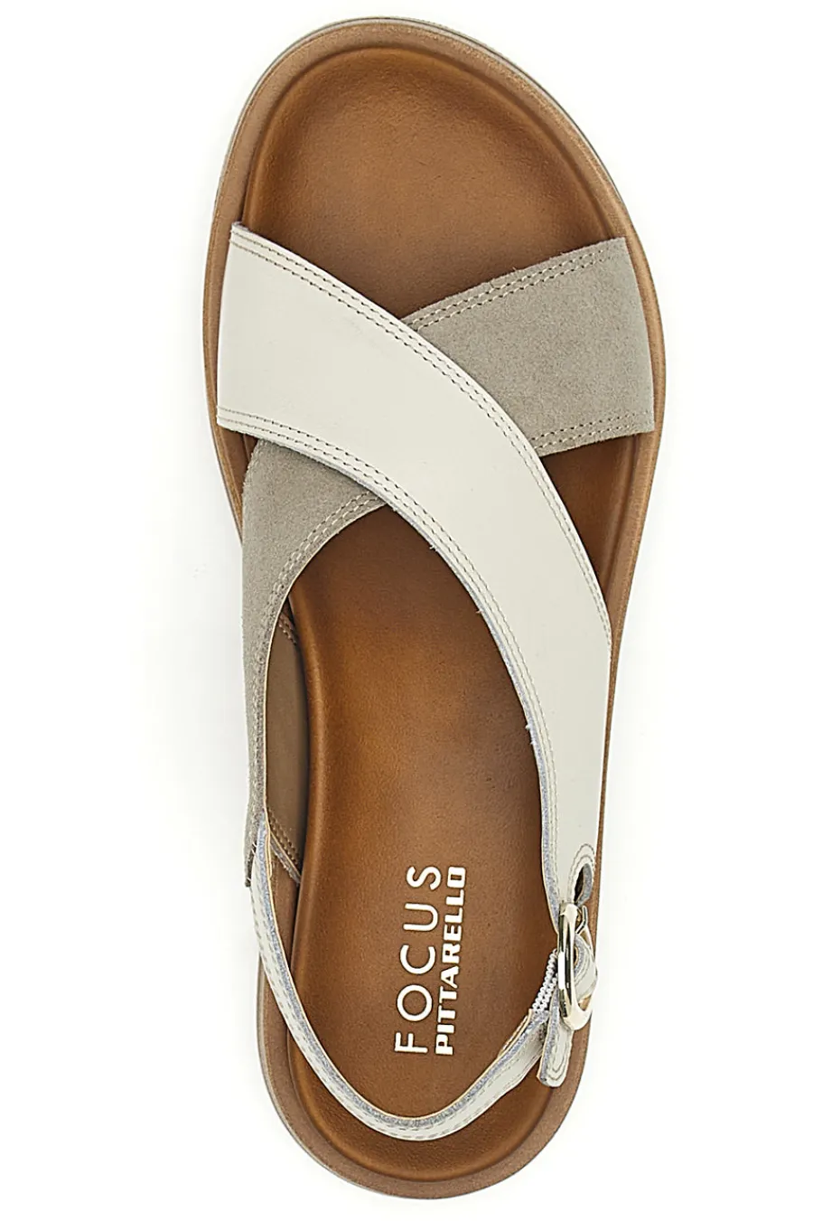 Sandali beige con fasce incrociate bicolore 28053NAL-PITTARELLO FOCUS Hot