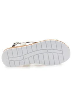 Sandali beige con fasce incrociate e strass LR242939-MIO TEMPO Discount
