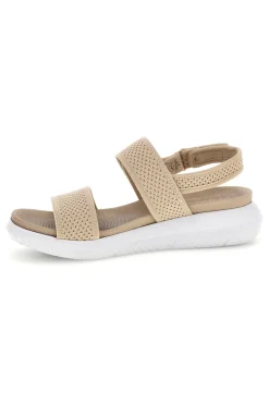 Sandali beige con fasce traforate e velcro 30 TT-INBLU Online