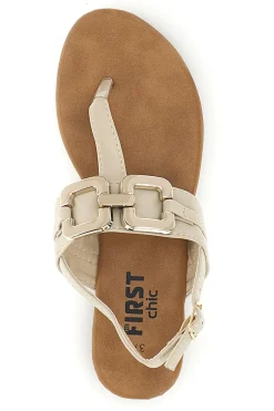 Sandali beige con infradito e morsetto PREA3572-THE FIRST CHIC Sale