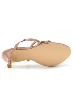 Sandali beige con listini e tacco medio P709-FIRST LADY Online