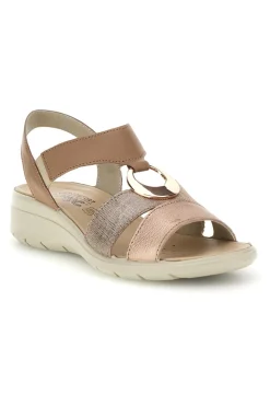 Sandali beige con sottopiede in vera pelle super comfort e sistema anti-shock 1079705419213-IMAC Hot