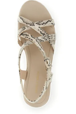 Sandali beige con stampa animalier e zeppa Burani 52195C1583-MARIELLA BURANI Online