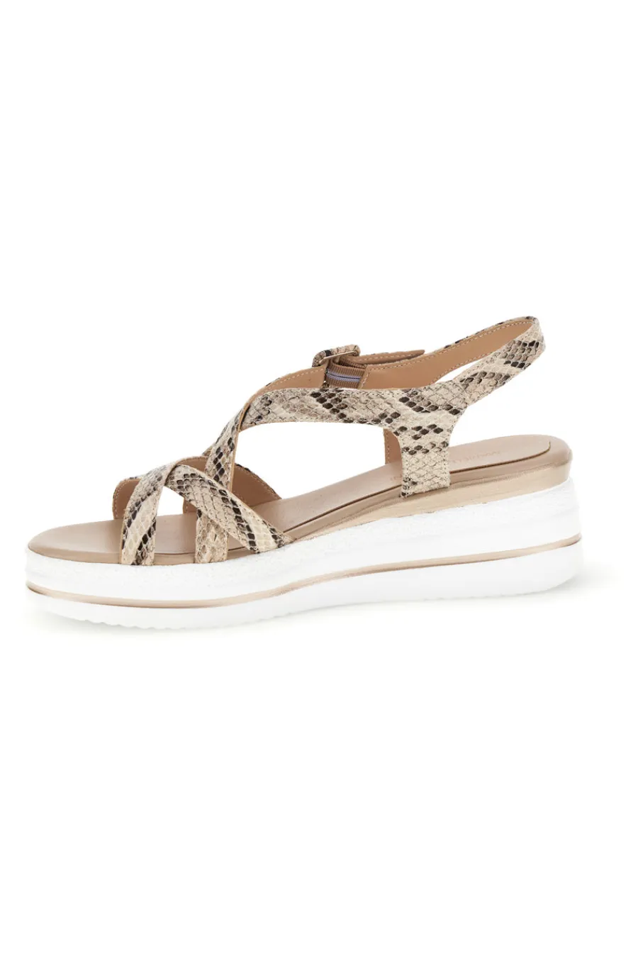 Sandali beige con stampa animalier e zeppa Burani 52195C1583-MARIELLA BURANI Online