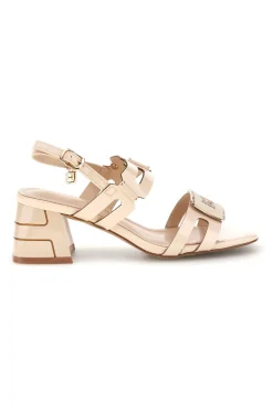 Sandali beige con tacco largo e cinturino 9739-LAURA BIAGIOTTI Clearance