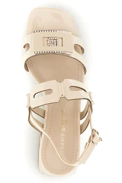 Sandali beige con tacco largo e cinturino 9739-LAURA BIAGIOTTI Clearance