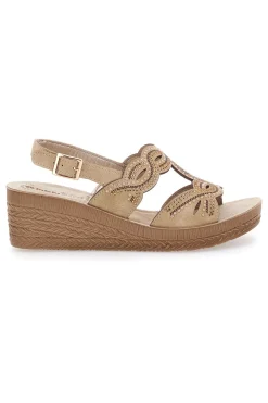 Sandali beige con zeppa decorati 14 GO-INBLU New