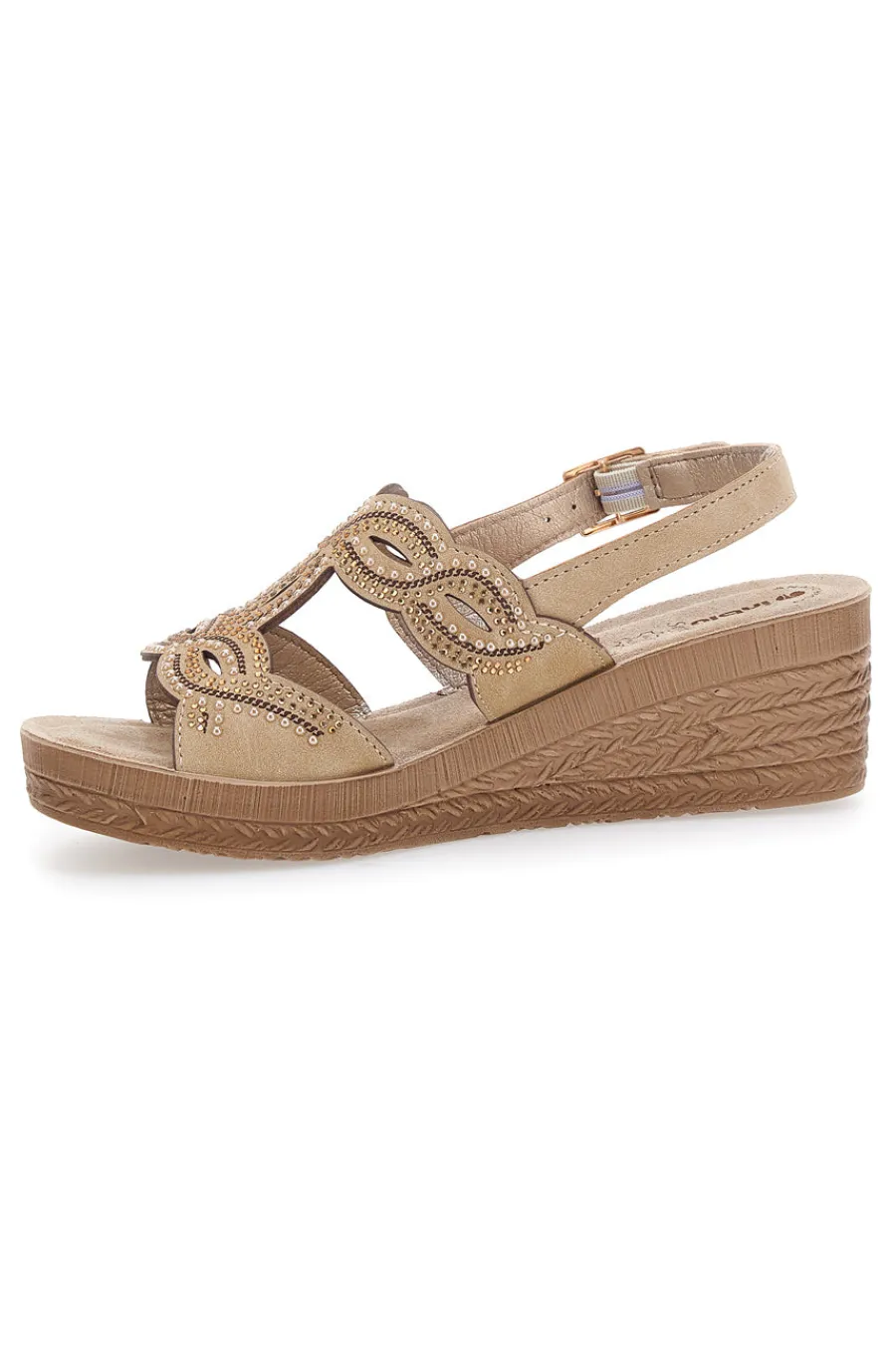 Sandali beige con zeppa decorati 14 GO-INBLU New