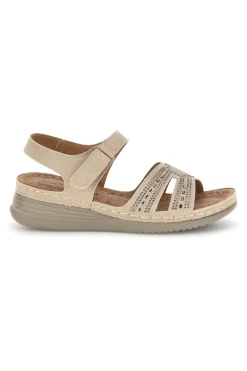 Sandali con Zeppa e Brillantini Q17729-MIO TEMPO New