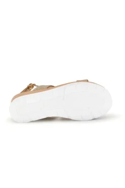 Sandali beige con zeppa e cinturino 11075116-PLOCADI Hot