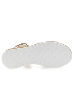 Sandali Beige con Zeppa e Dettaglio Gioiello 51304-MARIELLA BURANI