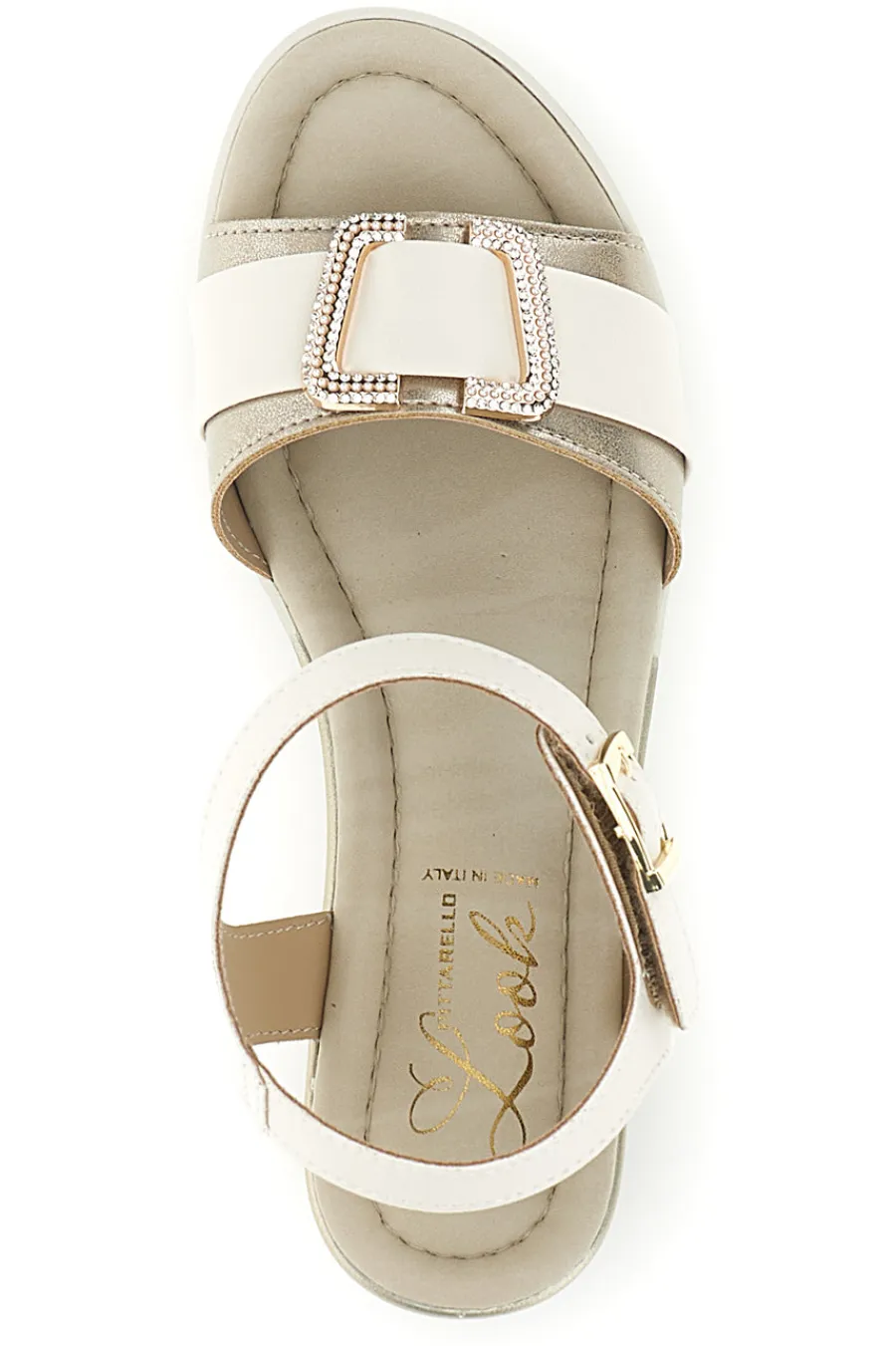 Sandali Beige con zeppa e fibbia decorativa MK3705258-PITTARELLO LOOK Outlet