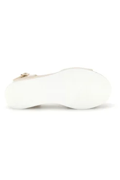 Sandali Beige con zeppa e fibbia decorativa E474-ENERGY