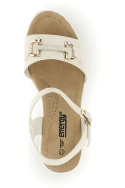 Sandali beige con zeppa e memory soft E488-ENERGY New