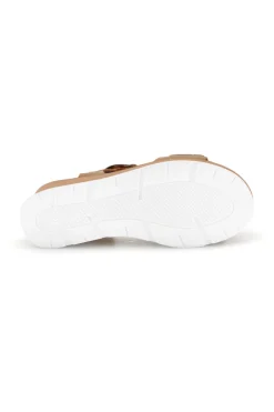 Sandali beige con zeppa made in Italy 11076005-PLOCADI New