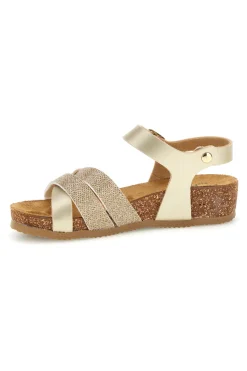 Sandali beige e oro con sottopiede in pelle 293A940SR-PITTARELLO ECO Online