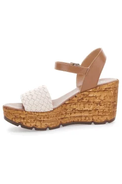 Sandali Beige in Pelle con Zeppa 34633002-PITTARELLO Online