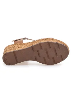 Sandali Beige in Pelle con Zeppa 34633002-PITTARELLO Online