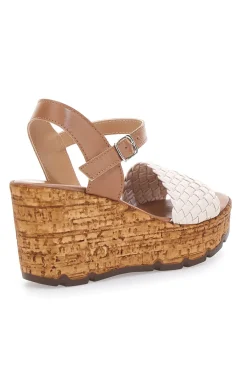Sandali Beige in Pelle con Zeppa 34633002-PITTARELLO Online
