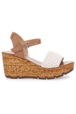 Sandali Beige in Pelle con Zeppa 34633002-PITTARELLO Online