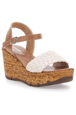 Sandali Beige in Pelle con Zeppa 34633002-PITTARELLO Online