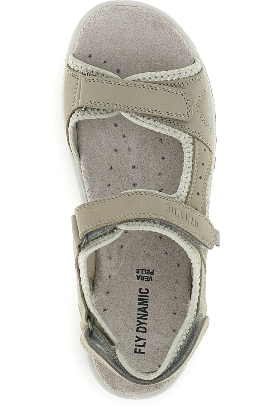 Sandali beige in vera pelle con strappi in velcro FD54-FLY DINAMIC Discount