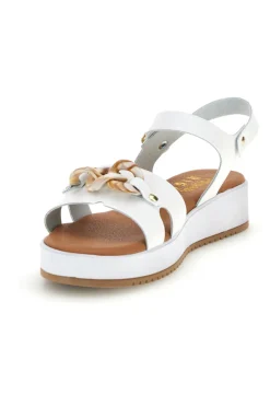 Sandali bianchi con catena decorativa P335-PRIMA RIGA