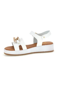 Sandali bianchi con catena decorativa P335-PRIMA RIGA