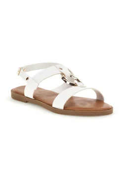 Sandali bianchi con decoro circolare frontale PREA3712-MON DIEU Best