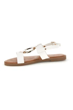 Sandali bianchi con decoro circolare frontale PREA3712-MON DIEU Best