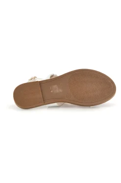 Sandali bianchi con decoro circolare frontale PREA3712-MON DIEU Best