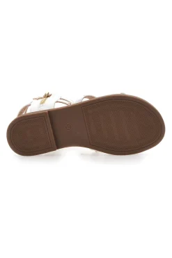 Sandali bianchi con dettagli oro Pitt Kids 39G2537S