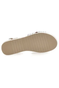 Sandali bianchi con fasce glitterate e zeppa bassa CH2071B02-PITTARELLO SUN Best