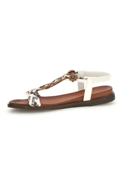 Sandali bianchi con fascia intrecciata e dettagli metallici 560317-QUANNA MELL Clearance