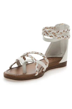 Sandali bianchi con intrecci effetto corda Me & Me 1668-ME u0026 ME Clearance