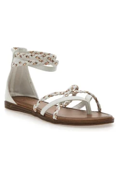 Sandali bianchi con intrecci effetto corda Me & Me 1668-ME u0026 ME Clearance