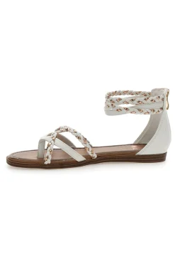 Sandali bianchi con intrecci effetto corda Me & Me 1668-ME u0026 ME Clearance