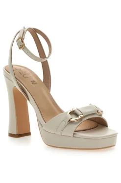 Sandali Bianchi con Plateau e Tacco Alto e Dettaglio Dorato B075Q82-MON DIEU Best